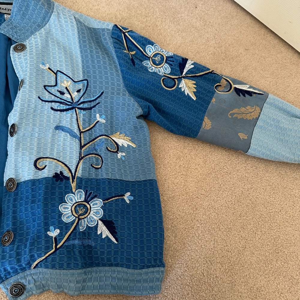 Indigo Women's Blue Patchwork/Embroidered Jacket - image 6